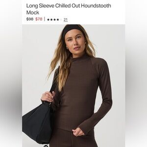 Vuori Long Sleeve Chilled Out Houndstooth Mock size Medium in Java